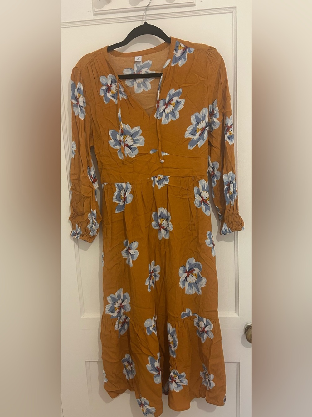 Old Navy Mustard Yellow Floral Midi